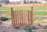 4' high 3 rail split with spaced picket - domed gate