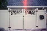 6' Almond Sunburst Gates with Newport panels