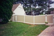6' Newport white rails and posts and almond pickets