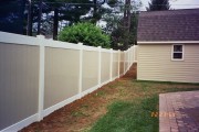 6' Newport white rails and posts and almond pickets