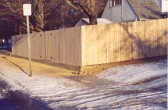 6 ft Northern White Cedar - dog-ear on retaining wall