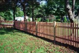 Red Cedar square picket w/cedar postcaps